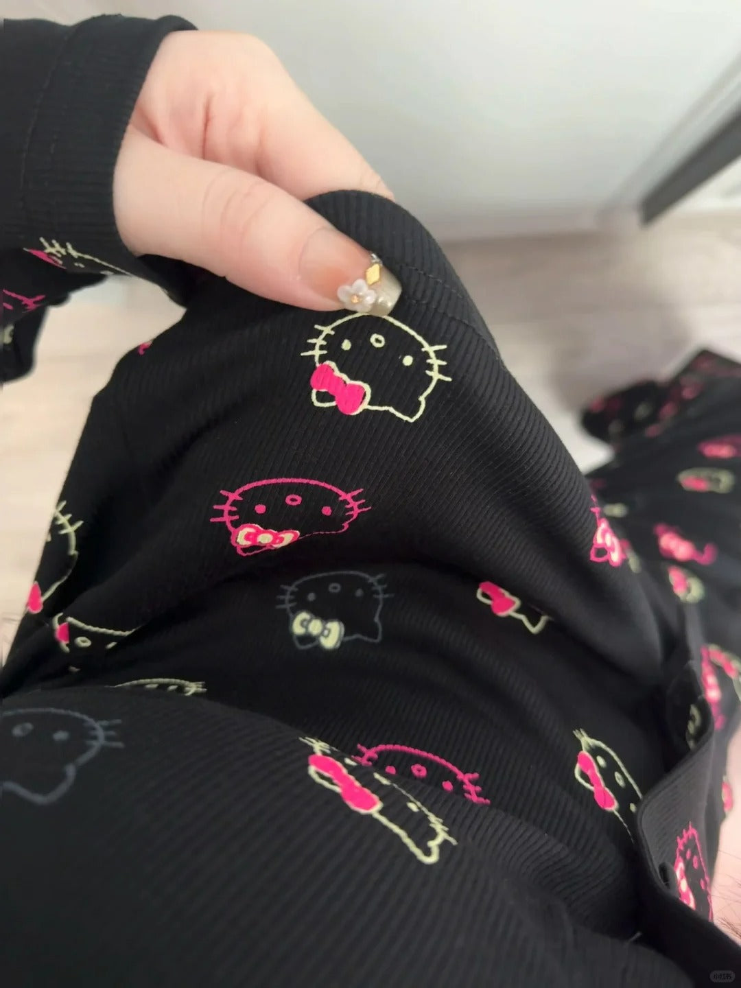 Hello Kitty Black Pajama Sets Sleepwear Nightwear Pjs Lounge Sets