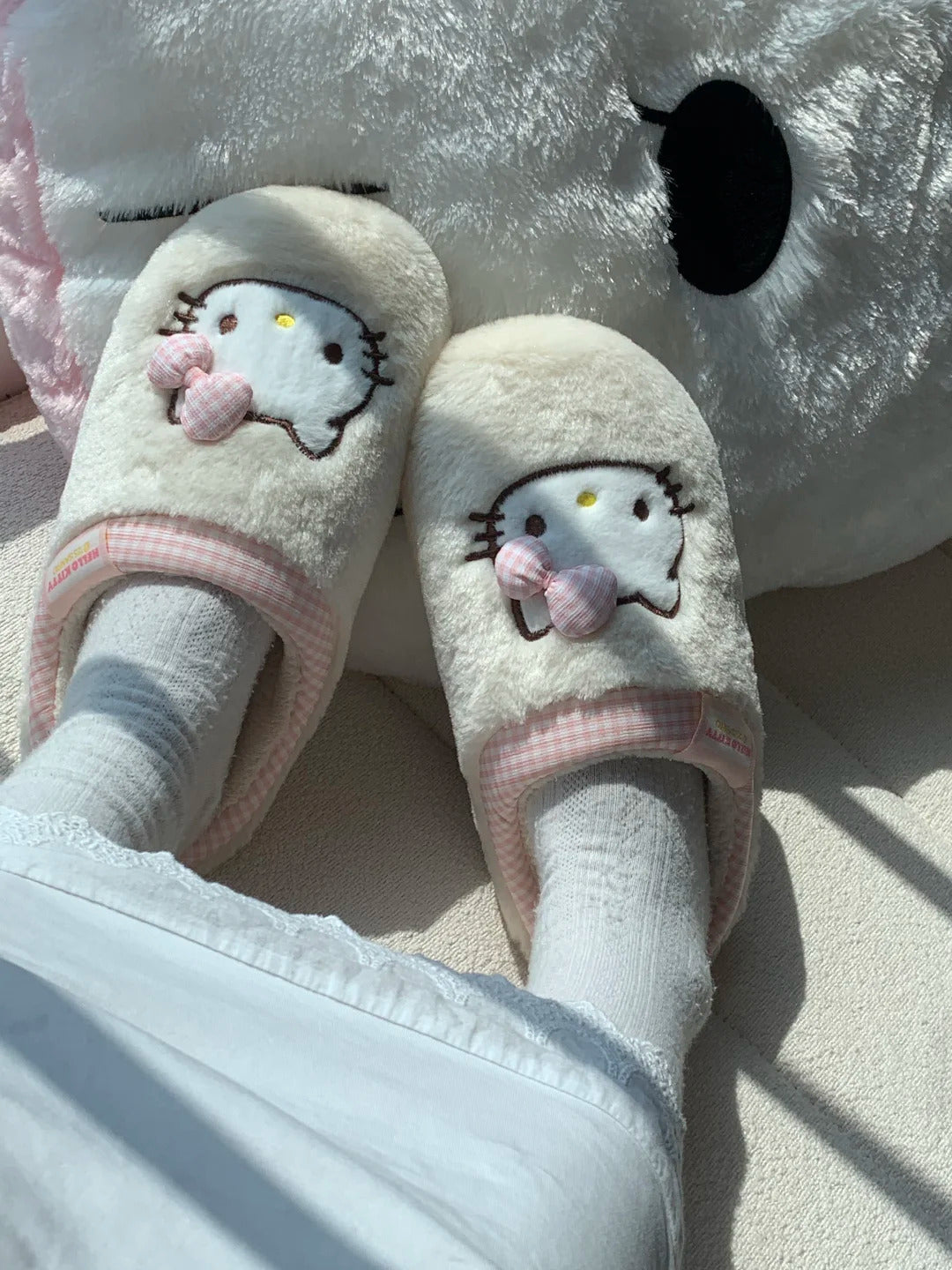 Hello Kitty Fuzzy Slippers House Shoes