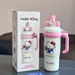 Sanrio Tumbler with Handle Stainless Steel Insulated Cup with Lid & Straw Water Bottle Cupholder