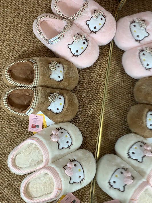 Hello Kitty Fuzzy Slippers House Shoes