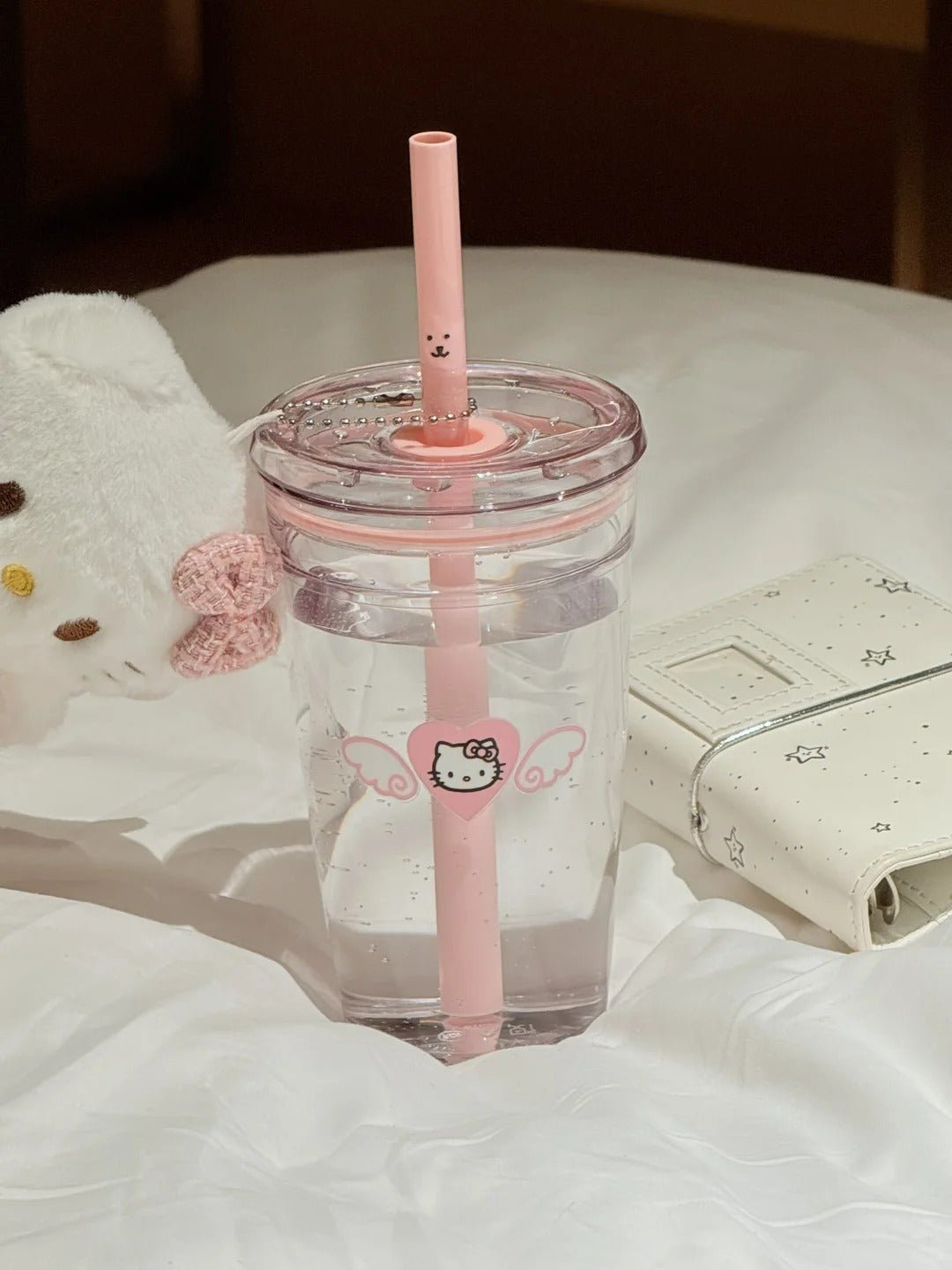 Hello Kitty Straw Cup Water Bottle 450ml