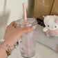 Hello Kitty Straw Cup Water Bottle 450ml