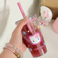 Hello Kitty Straw Cup Water Bottle 450ml