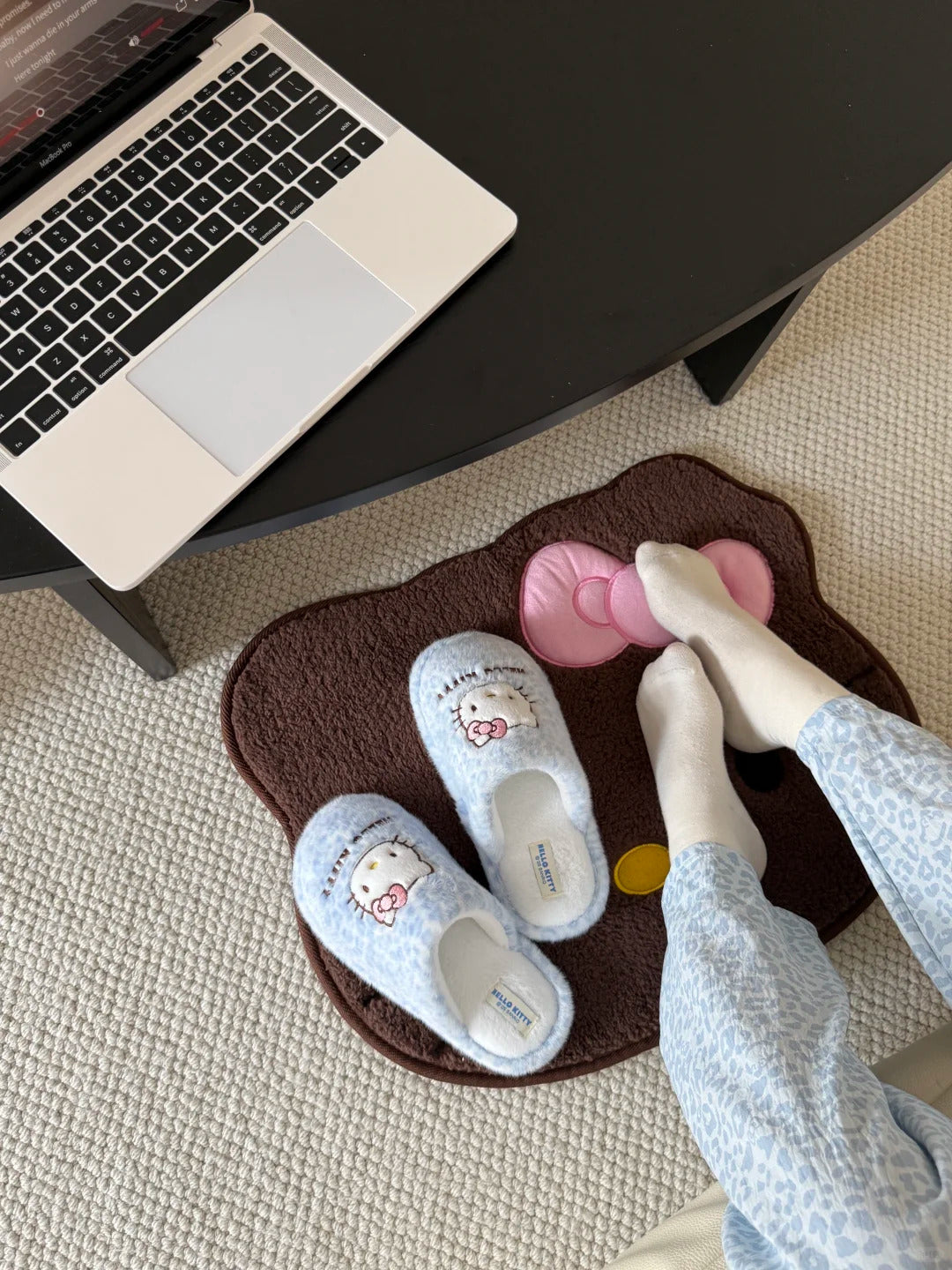Hello Kitty Leopard Fluffy Slipper Home Slippers Indoor Slippers