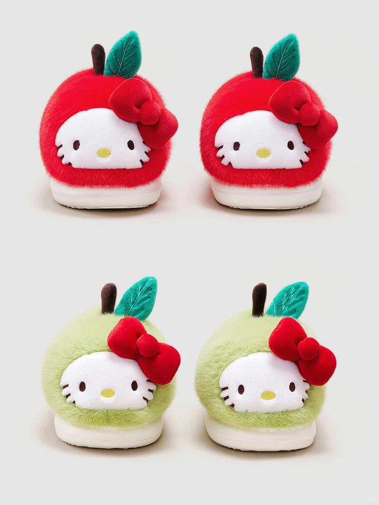 Hello Kitty Apple Home Slippers Fluffy Shoes Indoor Slippers